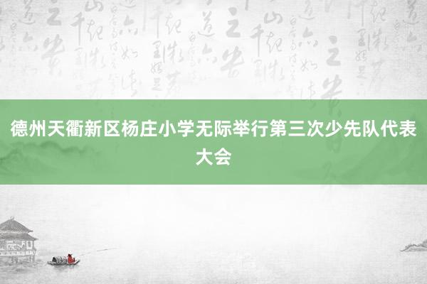 德州天衢新区杨庄小学无际举行第三次少先队代表大会